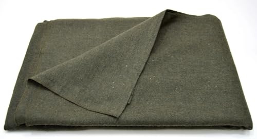 Couverture militaire Surplus 75 % laine vert olive foncé – Très résistante, chaude, douce, durable, parfaite pour le camping, les activités de plein air, la survie, la chasse et l'utilisation par