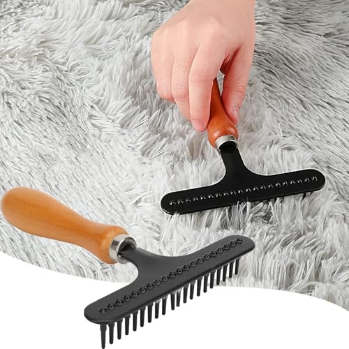 Professional Dog Grooming Undercoat Rake and Deshedding Brush - Dematting Tool With Shedding Brush for Dogs & Cats