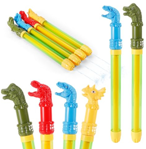 Water Guns Dinosaur Shooter 10 Pack Super Foam Soakers Pistol Blaster Squirt Guns Pool Noodles Toy Summer Swimming Beach Garden Outdoor Toys for Kids Boys Girls Adults (10 Dinosaurs)