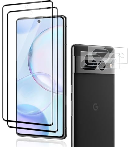 2 Stück für Panzerglas für Google Pixel 7 Pro mit 2 Stück Kameraschutz, 9H Härte Schutzfolie, 0,33mm Kratzfest Schutzglas Kompatible mit Google 7 Pro Displayschutz, Empfindliche Berührung, Blasenfrei