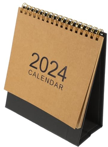 DRESSOOS Stehkalender Für Den Schreibtisch, Tischkalender, Schreibtischdekoration, Zarter Kalender 2024, Monatskalender, Haushaltskalender, Dekorativer Stehkalender, Schreibtischkalender