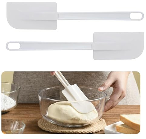 Set di 2 Spatole in Gomma Professionali per Pasticceria - Spatole da Cucina di Alta Qualità, Larghezza 9 cm, Lunghezza Totale 24 cm, Ideali per Mescolare e Decorare
