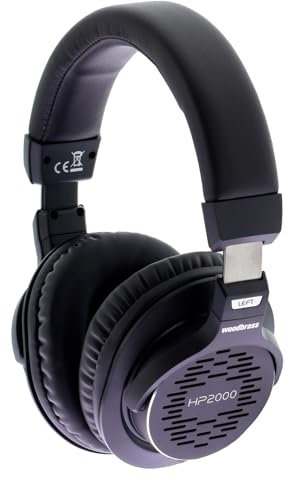 WOODBRASS HP2000 Precision and Detailed Semi-Open Studio Monitoring Headphones - Professional Quality, Comfortable and Robust Ideal for Home Studio, Mao, Mixing, DJ Podcast Recording