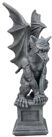 Ebros Gift Large 17 H Gothic Crouching Wise Old Griffin Gargoyle On Pedestal Figurine Fantasy Medieval Folklore Castle Butler Guardian Servant