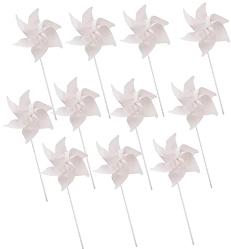 VICASKY Windrad Bastelset Kinder Graffiti Papierwindmühle zum Bemalen 10 Stück aus Papier und Kunststoff Fördert Kreativität für Kinder