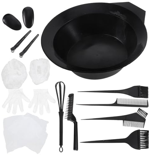 CALLARON 1 Ensemble Kit de Mélange de Couleur pour Cheveux Outils de Réutilisables Bols Pinceaux et Couvre Oreilles pour Coloration à Domicile et