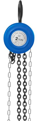 ieLsngai 2T Kettenzug handseilwinde, Max Hubhöhe 2.9m, Flaschenzug Tragkraft Kettenzug mit 360° drehbarer Haken & 3m Kette