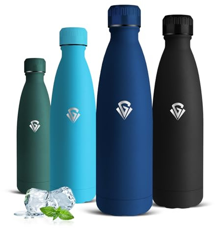 Gourde Isotherme, Gourde 500ml, sans BPA, Gourdes Enfant, 24h Froid & 12h Chaud, Bouteille Isotherme, Anti Fuite, Facile à Transporter, Bouteille d'eau pour École, Bureau, Camping