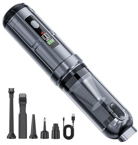 Beimus Aspirateur Et Souffleur d'air sans Fil Nettoyeur D'intérieur De Voiture Multifonction Plumeau À Air Comprimé Moteur sans Balais Nettoyeurs De Clavier Aspirateur À Vitesse