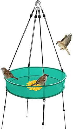 Mangeoires à Oiseaux d'Extérieur,Plateau de Nourriture en Maille de 50 cm - Mangeoires à Oiseaux Accrochables Résistantes au Vent | Observer Les Chardonnerets Et Colibris Au Jardin Balcon Arbre Extéri