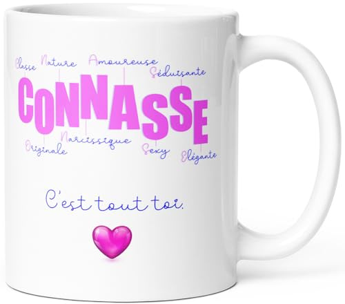 Luigi Collection Dino Mugs Mug Humour Connasse Tasse Message Drôle Rigolo en Céramique 325ml - Idée Cadeau Original pour Amie Copine Collègue Sœur Femme pour Anniversaire Noël St Valentin