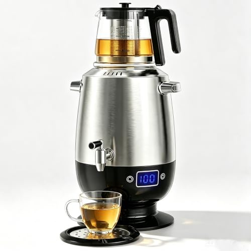 4.5 L Elektrisk Turkisk Tekokare, 2-Vånings Tekanna I Glas