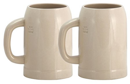 Lot de 2 chopes à bière Grenzauer Humpen de 0,5 l avec trait de repère