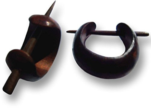 ISLAND PIERCINGS Kleine Kreolen, handgefertigt, Design aus Holz, ER018, Holz