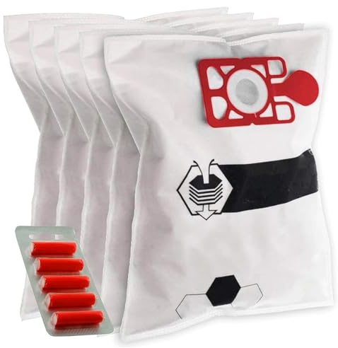 SPARES2GO Cloth Dust Bags for Numatic Henry HVR200 HVC200 NRV200 Vacuum Cleaners (Pack of 5 + 5 Fresheners)