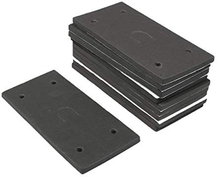 XMHF 10 Pcs Rectangle Adhesive Foam Replacement Sander Back Pad Sanding Machine Mat Black 10Pcs