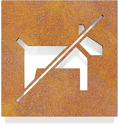 Vintage Hinweis-Schild Hundeverbot - selbstklebend - Retro Design Piktogramm - Türschild H-24-R