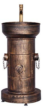 TMPTY Waschplätze Waschbecken Mit Wasserhahn, Feuerhydrant Amerikanischer Retro-Stil Eiserne Kunst Standwaschbecken Küchenspülen (Farbe : Copper)