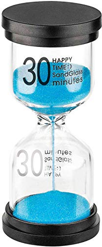 30 Minute Sand Hourglass Timer: Plastic Sand Clock 30 Minutes, Extra Blue Reloj De Arena, Unity Hour Glass Colorful Sandglass Timer for Kids, Games, Classroom, Kitchen, Decoration