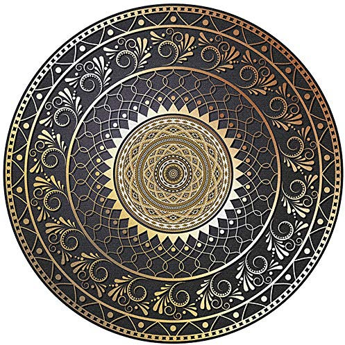Martin Kench Mandala Outdoor Teppich Rund Boho, Waschbar Teppich Balkon Wohnzimmer Küchenteppich Modern (Y02,Ø 160 cm Rund)