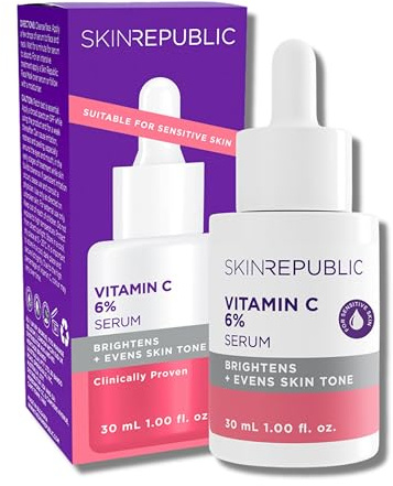 Skin Republic Vitamin C 6% Brightening Face Serum, Helps to reduce Pigmentation and Dark Spots & provides Long Lasting Hydration (30ml)