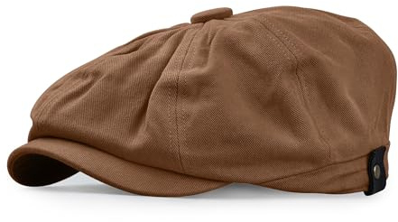 CLAPE Schiebermütze Herren Damen Baumwolle 8 Panel Newsboy Cap Schirmmütze | Leichte,Einfarbig,Klassische Vintage Unisex Flat Cap für Freizeit,,Reisen,Casual Outdoor