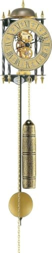 Hermle 70504-000711 Skelett-Pendelwanduhr Werk Rosé, Rosé, 62cm x 15cm x 10cm