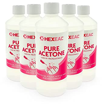 Hexeal 99.5% Acetone 5 x 500ml – For Gel, Nail Polish & Acrylic Removal