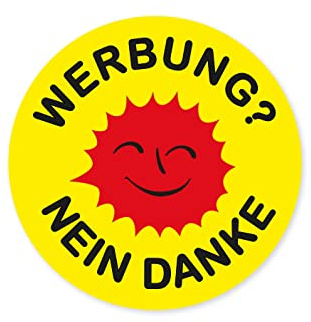Ritter Mediendesign Aufkleber Briefkasten Premium Sticker Werbung Nein Danke Wetterfest und UV Beständig