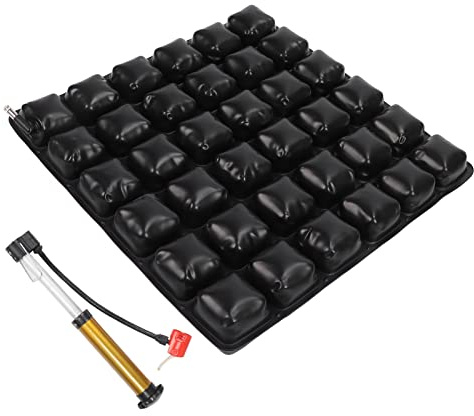 Cuscino per Sedile Gonfiabile Nero 3D, Cuscino per Auto Traspirante per Sedia a Rotelle per Ufficio e Viaggi, Cuscino per Sedile Gonfiabile Ad Aria per Sollievo Dal Dolore Alla Schiena e All'anca