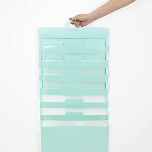 Craftelier - Expandierbarer Wandorganisator zum Aufhängen mit Griff| Ideal für Papier, Kartonbögen und andere Scrapbooking-Materialien | Größe 37 x 88 cm - Farbe Türkis