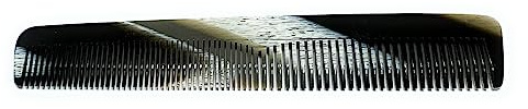 accuo Kamm gesägt handgemacht Horn-Optik 14,5 cm Taschenkamm Haarkamm Damen Herren mit zwei Zahnungen fein + normal (23503 Horn)