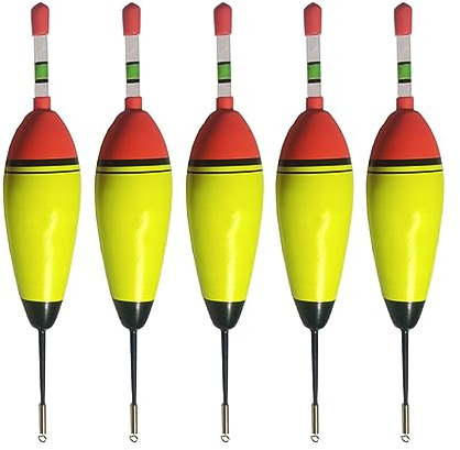 Angel-Bobber-Set mit 5 weichen Eva-Schaum-Schwimmern mit einsteckbarem Leuchtstab-Design für Zander, Karpfen, Barsche