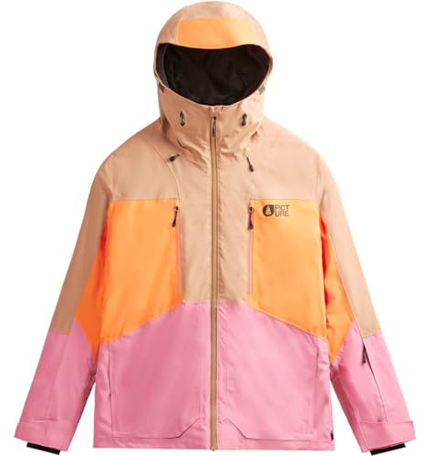 Picture W Fresya Jacket Colorblock-Beige-Pink - Wasserdichte atmungsaktive Damen Freeride Skijacke, Größe L - Farbe Cash