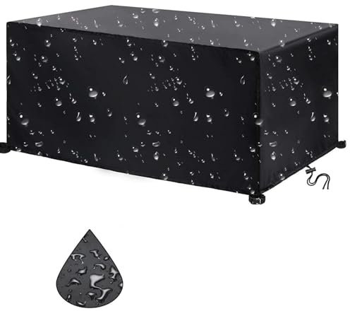Abdeckung für Gartenmöbel Winterfest 325x245x80cm Rechteckig Gartenmöbel Abdeckung Wasserdicht Winddicht 420D Oxford Anti-UV Abdeckhaube Terrassenmöbel Gartenlounge Abdeckhauben für Tische und Stühle