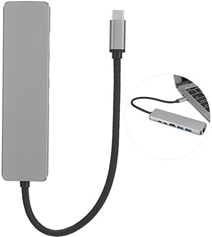 6In1 Type C Station d'accueil, Sortie HDMI, 87W PD, RJ45, USB 3.1, Adaptateur 4K, Améliore l'efficacité de Votre Travail, adapté pour la Maison et Le Bureau