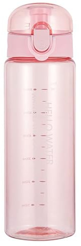 YIKANGHENG Borraccia sportiva da 760 ml, in plastica trasparente, rosa, con cannuccia, per sport, viaggi e attività all'aperto (rosa)
