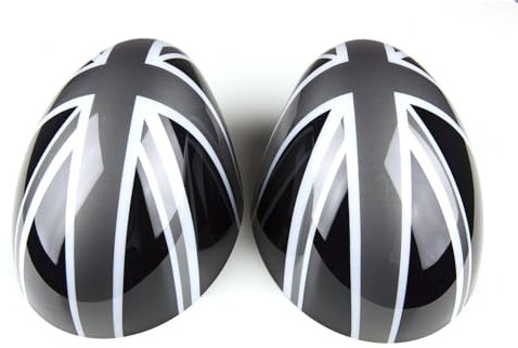 TrOuJIpxz Rear View Mirror Accessories Cover Cap Case Exterior Compatible with Mini Cooper R50 R53 Hatchback R52 Convertible 2000-2006 (Union Jack Grey)