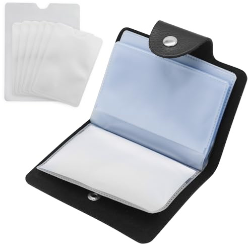 Kreditkartenetui mit RFID Schutz, Portmonee Herren, Schwarz Kreditkartenhülle Damen Herren Kartenetui, Kartenetui Visitenkartenetui für 24 Karten, 6er Set scheckkartenetui Schutzhülle für Kreditkarte