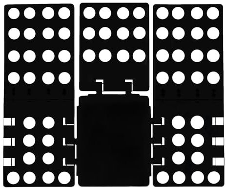 Trimming Shop T Shirt Folder Durable Plastic Fast Speed Adult Clothes Shirt Folder Organiser Flip Folding Board Laundry Folders for Clothing Easy & Fast Folding for Adult & Kids (Black)