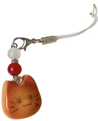 Beimus Schlüsselanhänger, einzigartiger Katzen-Handyanhänger, weiches Harz, Handy-Anhänger, Mehrzweck-Schlüsselanhänger, geeignet für Mädchen, Handytasche, Schlüssel, Orange Cat, Lanyard
