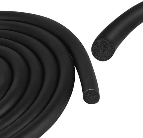 12mm x 5m Junta de Espuma Redonda - Negro Cordón de Sellado Redondo para Juntas, Buen Sellado Cuerda de Relleno para Hormigón, Junta de Gomaespuma para Almohadillas de Gasket Warehouse