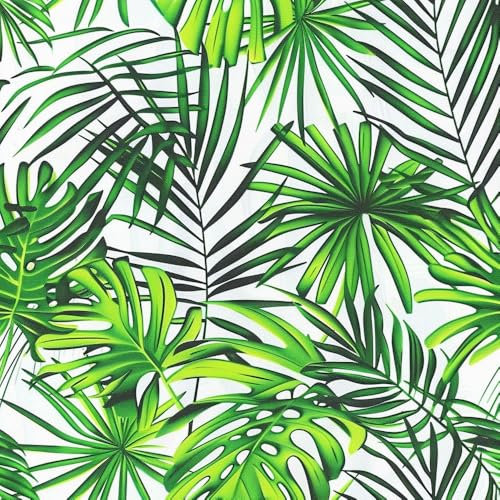 JIAOQSS Papier Peint Adhesif Mural Plante à feuilles de palmier vertes Chambre Rouleau Vinyle Autocollant Papier Peint Décoration Papier Adhesif Pour Meuble Cuisine Salle de Bain