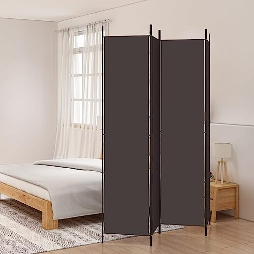 Myheimly Paravent Raumtrenner Raumteiler Trennwand Umkleide Sichtschutz Spanische Wand Wohnzimmer Schlafzimmer Braun,200 x 220 cm