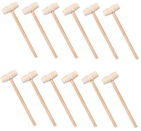 DECHOUS 50pcs Ergonomic Wooden Cake Mallets Seafood Cracking Hammers Lobster Mallet