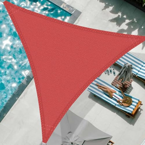Voile d'ombrage Triangulaire 3x4x5m Toile Ombrage HDPE Respirant Protection UV 95% pour Patio Jardin Terrasse Extérieur avec Corde, Rouge (Tailles sur Mesure Disponibles)