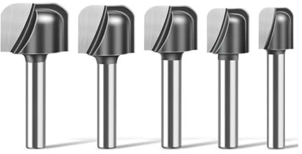 Fraise à rainurer à double arc, tige 1/4 1/2, 1/4 1/2, 1/4 1/2, for machine à graver, fraise à découper, outil de travail du bois, 1/4 1/2 5 pièces(5PCS 6.35 Shank SET)