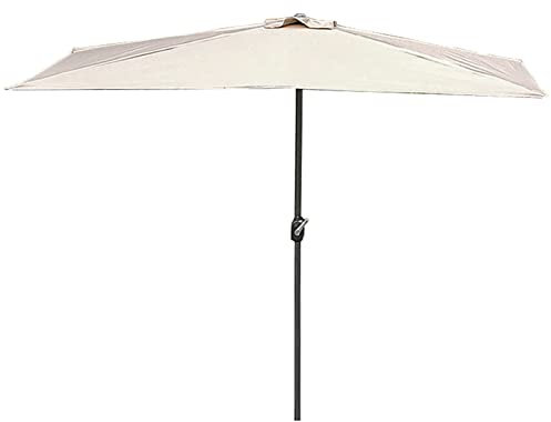 MYUYEE Parasol d'extérieur Demi-rectangulaire pour Balcon Jardin terrasse 65 pi x 33 pi Parasol Mural Parasol de marché Parasol de Table de Patio,Beige - 200 cm x 100 cm/6,5 pi x 3,3 pi
