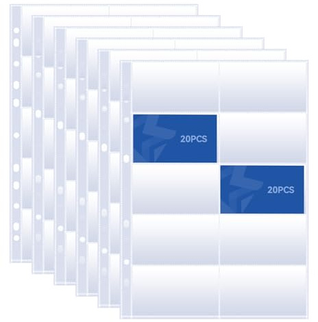20 Paquetes De Bolsillos Funda para Tarjetas De Visita A4