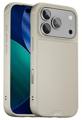 Mous for iPhone 17 Pro Max Limitless Case, Compatible with MagSafe, Full Camera Protection, Shockproof, Stone